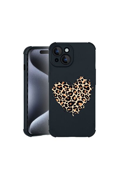 bestcase Θήκη TPU Pro Shock Συμβατή με Apple iPhone 15, με σχέδιο Καρδιά Λεοπ...