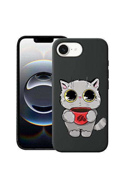 bestcase Калъф за Apple iPhone 16e, Премиум тънък силиконов 1.2ММ, Сладка кот...