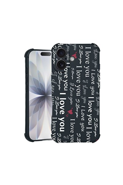 bestcase Θήκη TPU Pro Shock Συμβατή με Apple iPhone 16, με σχέδιο  "I Love Yo...