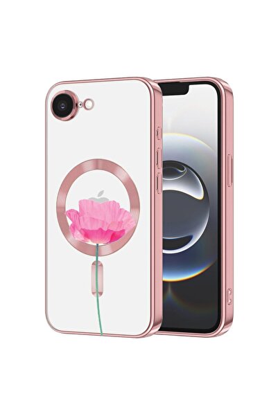 bestcase Husa Luxury MagSafe, Compatibila Apple iPhone 16e, Rose - Pastel Pin...