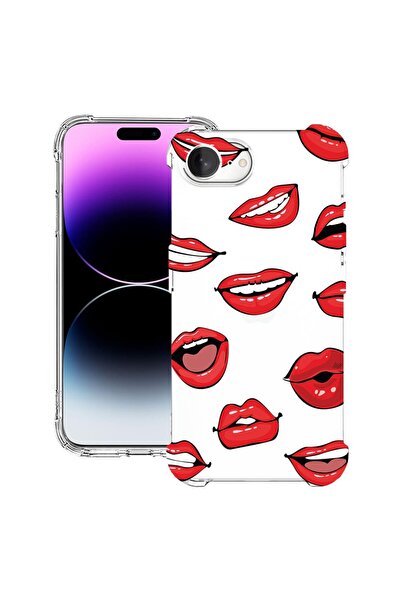 bestcase Husa pentru Apple iPhone 16e, Anti Shock 1.5MM, Lips - Kiss Pattern,...