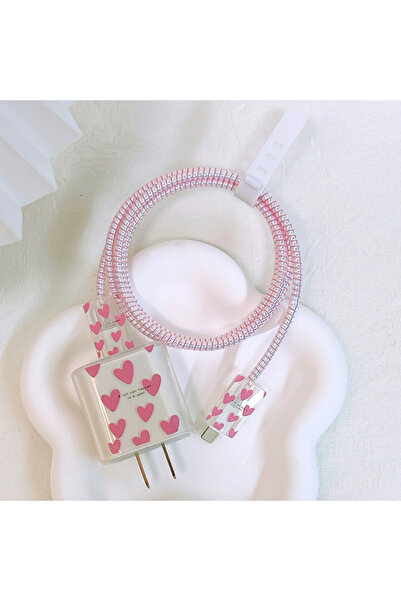 Choice1 Pink Hearts Cute Pink/Blue Hearts Cartoon Charger Case - Compatible f...