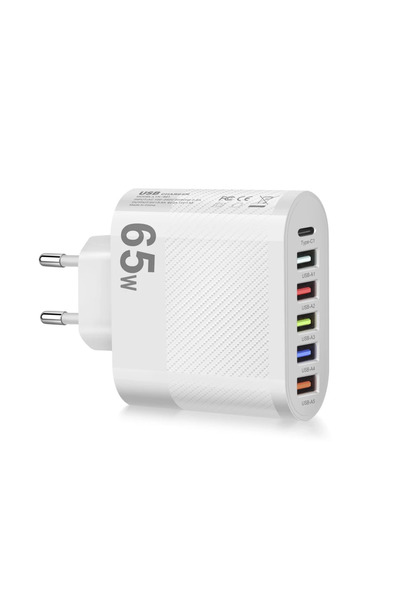 Choice4 EU White 65W 3.1A 3USB 3PD Charger QC3.0 Quick Charging Charger EU//U...