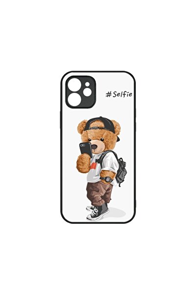 bestcase Husa Slim Glassy, Συμβατή με Apple iPhone 12, Selfie Teddy Bear, Χρώ...