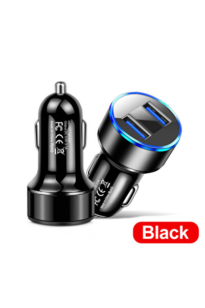 Choice3 شاحن سيارة G27 أسود بمنفذ USB مزدوج 12.5 فولت مع شاشة عرض للجهد، محول...