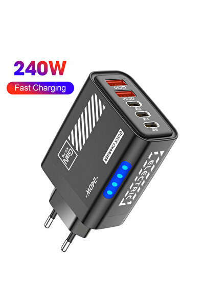 choice2 شاحن جداري سريع من نوع USB C بقوة 240 واط بتقنية GaN من الاتحاد الأور...