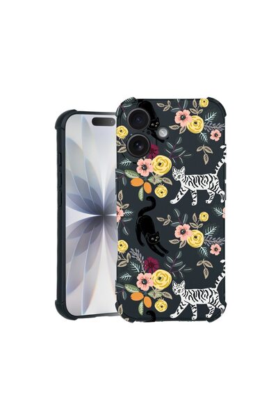 bestcase Θήκη TPU Pro Shock Συμβατή με Apple iPhone 16, με σχέδιο γάτας, ενισ...