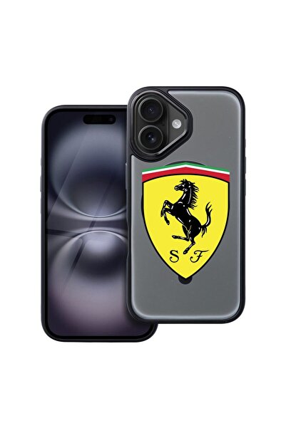 bestcase Husa Compatibila cu Apple iPhone 16 cu Design Ferrari, Shockproof Sh...