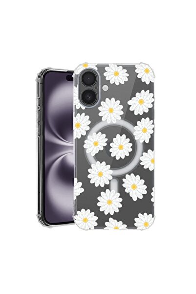 bestcase Husa pentru Apple iPhone 16, MagSafe Anti Shock, Happy Flowers Daisy...