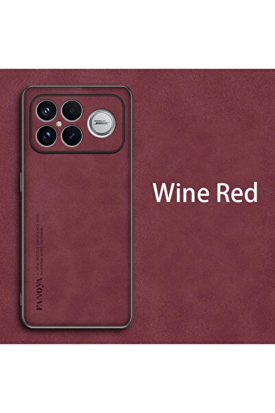 Choice POCO F8 Ultra Red Wine Retro Leather Skin Feel Case For Poco F8 Ultra ...
