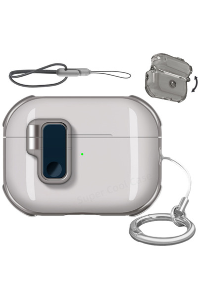 Choice1 حافظة سماعات أذن شفافة سوداء لـ AirPods Pro 3/Pro 2/4 مع قفل آمن من م...