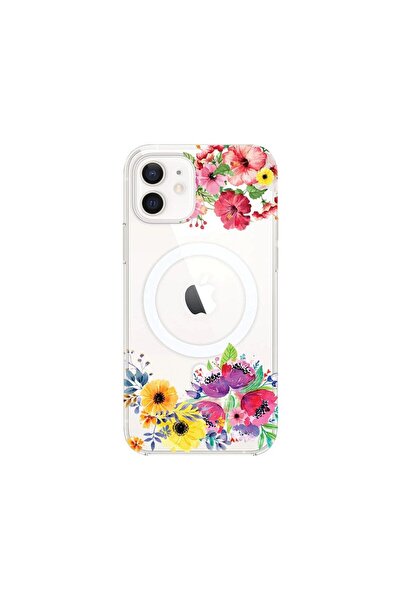 bestcase Husa MagSafe Anti Shock, Compatibila Cu Apple iPhone 12, Flowers, Re...