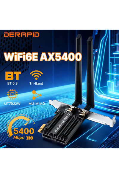 Choice WiFi6E BT5.3 WiFi 6E AX5400 Bluetooth 5.3 PCIE Adapter Triple Band 2.4...