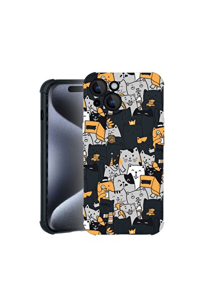 bestcase Θήκη TPU Pro Shock Συμβατή με Apple iPhone 15, με σχέδιο γάτας, ενισ...
