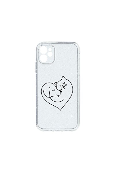 bestcase Θήκη Crystal Glitter 2MM, Συμβατή με Apple iPhone 11, Σχέδιο Αγάπη Σ...