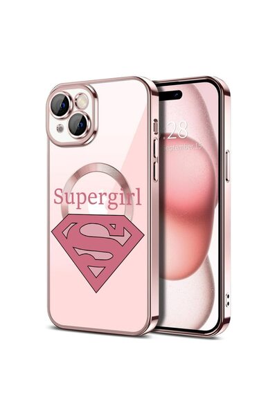 bestcase Husa Luxury MagSafe, Compatibila Apple iPhone 14, Super Girl, Ultra-...