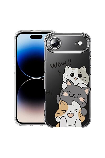 bestcase Husă pentru Apple iPhone 17 Air cu Design Cat Wow, Antișoc, Colțuri ...