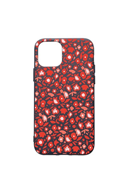bestcase Husa Premium Silicon Compatibila Cu Apple IPhone 12, Red Flowers Pat...