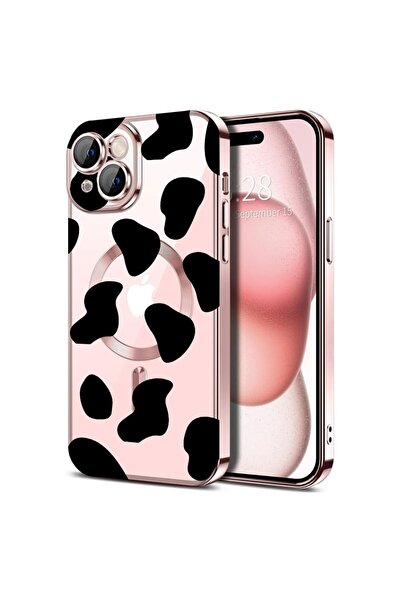 bestcase Луксозен MagSafe калъф, съвместим с Apple iPhone 14, Черен телешки п...