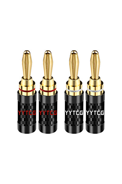Choice 4pcs YYTCG 4PCS Gold-plated banana plug, pure copper plated with 24K g...