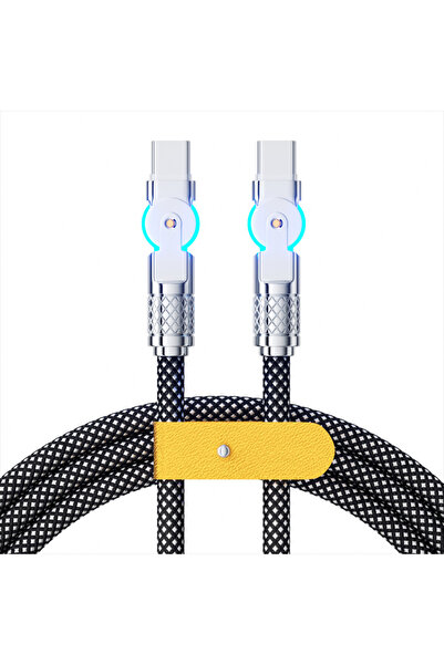 choice2 كابل شحن بيانات USB-C إلى C بطول 2 متر، أسود، 1 متر/2 متر، شحن فائق ا...
