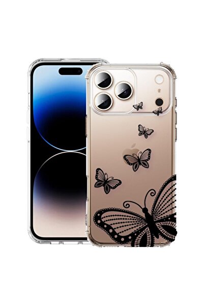 bestcase Husă pentru Apple iPhone 17 Pro cu Design Fluture, Antișoc, Colțuri ...