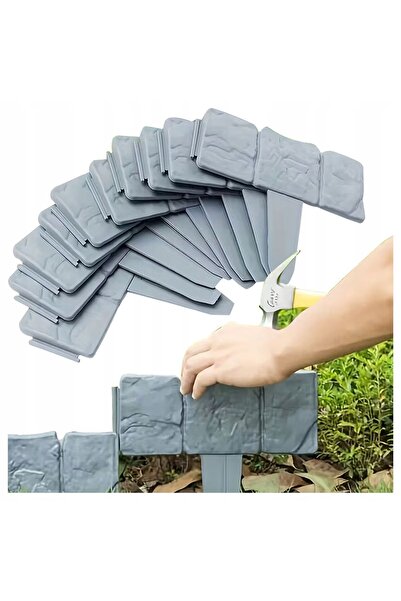 zola Περίγραμμα γκαζόν τύπου παλισάδας, 10 τεμάχια, εφέ πέτρας, εύκαμπτο πλασ...