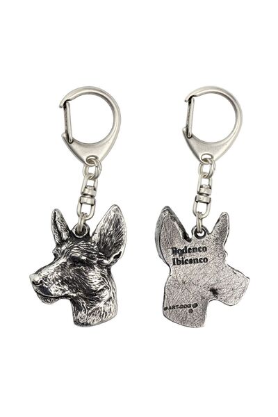 Art - Dog Câine Ibizan - Breloc placat cu argint cu câine, decorațiune pentru...