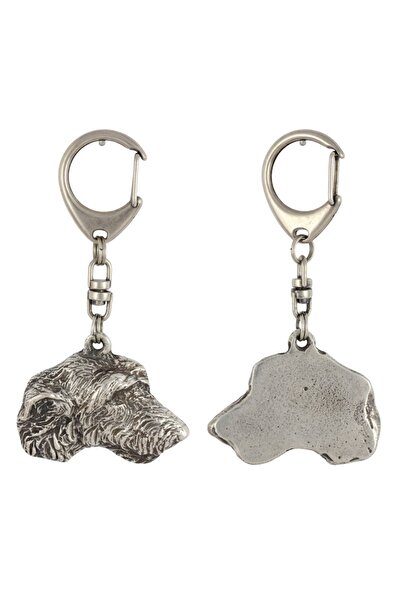 Art - Dog Irish Wolfhound-Silver-plated key ring with dog,handbag decoration,...