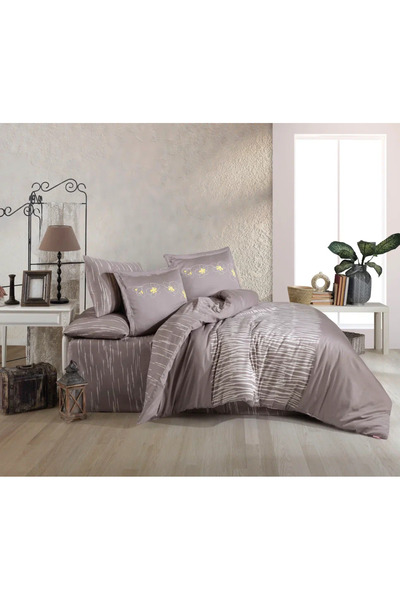 Hobby Διπλό Σατέν Παπλωματοθήκη Adalia Platinum