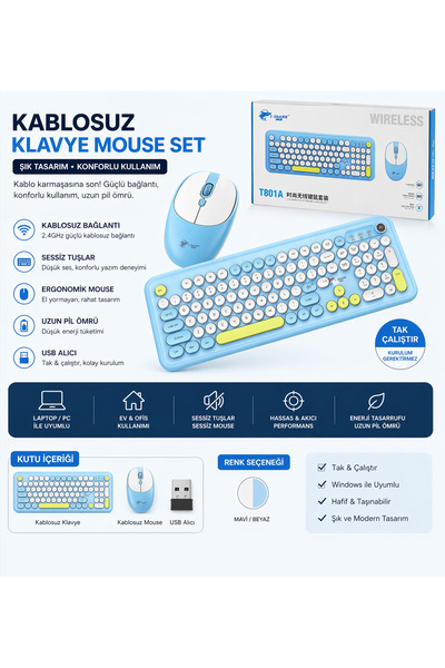 Kablosuz Klavye & Mous Set