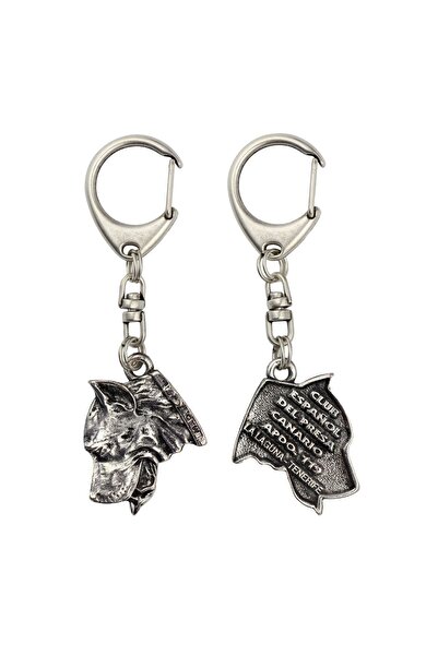 Art - Dog Presa Canario - Breloc placat cu argint cu câine, decorațiune pentr...