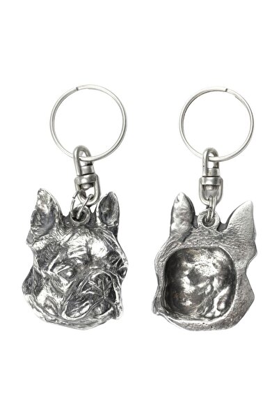 Art - Dog Boston Terrier - Pandantiv placat cu argint cu un câine într-o cuti...