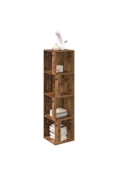 vidaxl Ντουλάπι Γωνία Παλιό Ξύλο 33 x 33 x 132 Μοριοσανίδα 856722