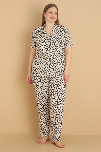 Wordex MRN 2850 Γυναικείο σετ πιτζάμες με σχέδια από ύφασμα Milan, κοντομάνικ...