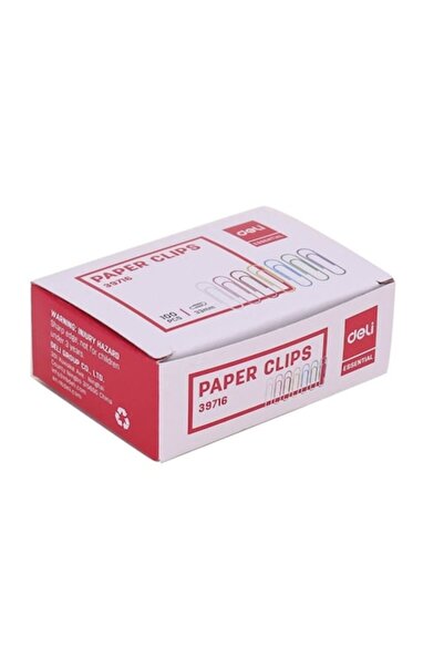 Deli Pachet 3 bucati Agrafe metalice colorate Deli, 33 mm, 100 buc/cutie