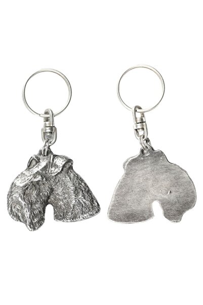 Art - Dog Lakeland Terrier - Pandantiv placat cu argint cu un câine într-o cu...