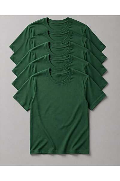 memowear Unisex Ανδρικό/Γυναικείο Μπλουζάκι 5 τεμαχίων από πράσινο βαμβάκι με...