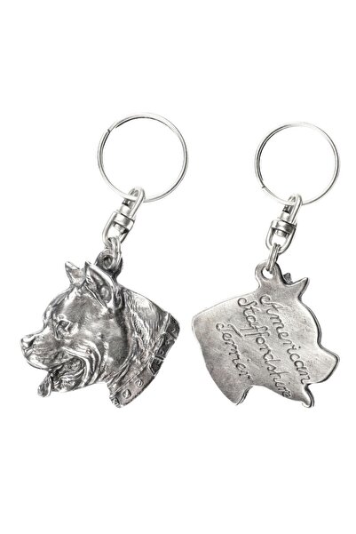 Art - Dog American Staffordshire Terrier- Silver-plated pendant with a dog in...