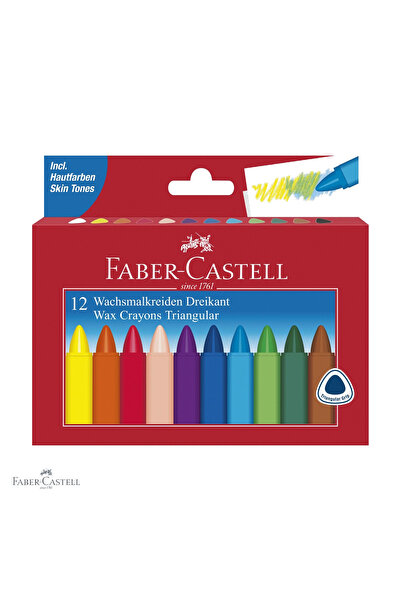Faber Castell Set de 12 creioane cerate triunghiulare Faber-Castell, formă er...