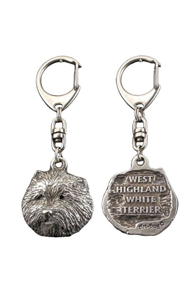 Art - Dog West Highland White Terrier - Breloc placat cu argint cu câine, pan...