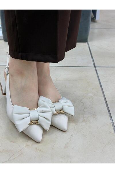 ALTUNOK Γυναικεία παπούτσια με φιόγκο και ανοιχτό τακούνι