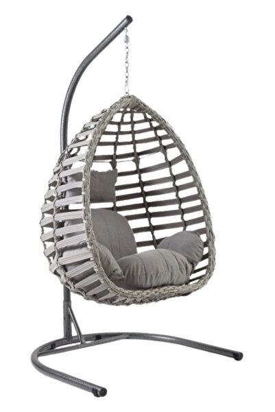Lamba Gümbet Tekli Şık Tasarım Modern Rattan Salıncak – Dayanıklı ve Rahat