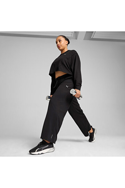 Puma Γυναικείο μαύρο φούτερ Cloudspun Crossover Crew