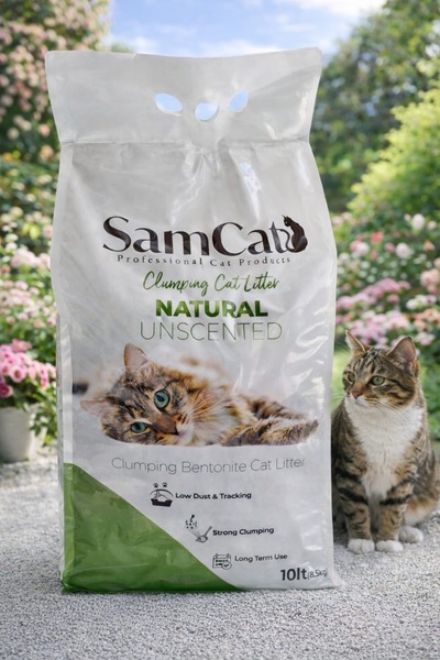 Samcat topaklanan natural tozsuz kedi kumu 10 LT (8,5 KG)