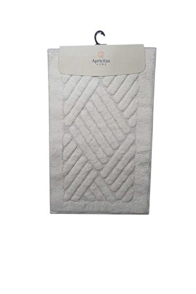 Apricitas HOME TİLES Pamuklu 2'li Banyo Paspası 60x100 cm / 50X60 cm EKRU