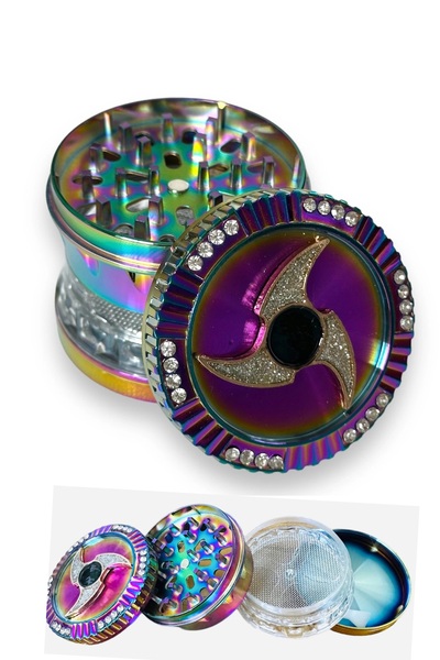 Kalitomi 63mm Çok Renkli Parıltılı 4 Katmanlı Premium Grinder Manuel Kahve Ba...
