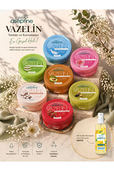 CIRE ASEPTINE VAZELİN 150ML 7 Lİ KARMA+LİMON KOLONYASI 100ML SPREY