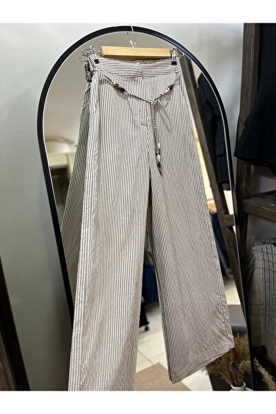 MODEL Quzu- Çizgili Dökümlü Pantolon