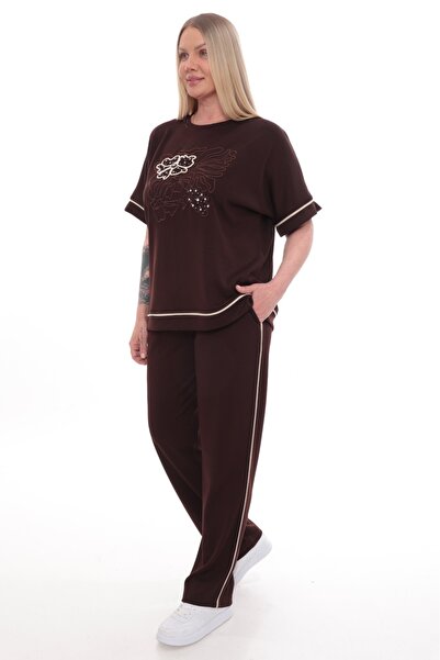 zitex Σετ αθλητικής φόρμας από ύφασμα Modal με λεπτομέρειες κεντήματος και στ...